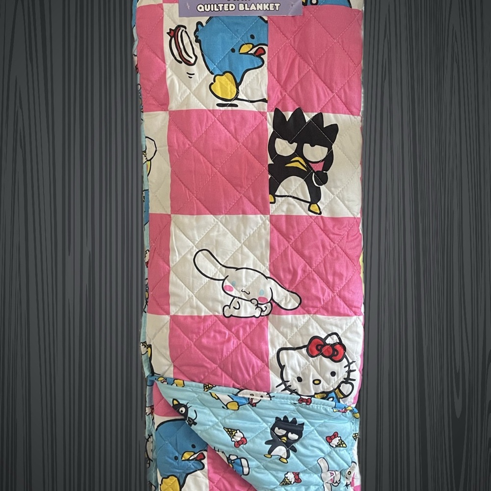 Sanrio Character Quilted Blanket - Pink and White